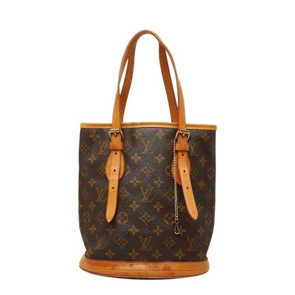 Louis Vuitton Monogram Bucket PM Handbag Brown